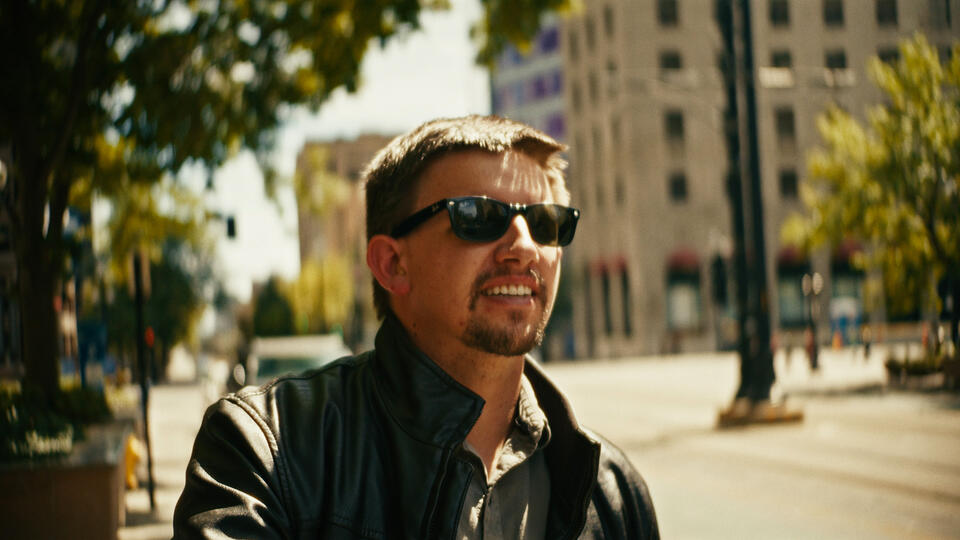 Untitled Artie standing on the street - from Last Reckoning, an indie crime thriller movie